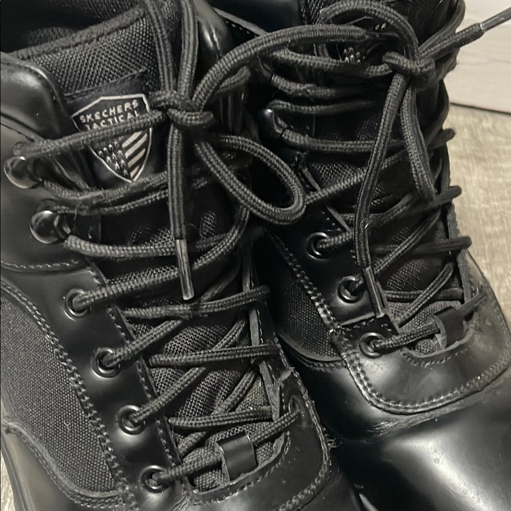Skechers Men's Black Tactical Lace-Up Work Boots - Picture 13 of 13
